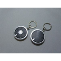 Round LED Flashlight Key ring with Silver Body